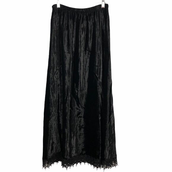 FL Malik Jacket & Skirt Set Black Velvet Size Medium Lace Trim - Picture 4 of 8